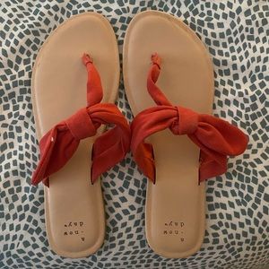 Red bow sandals